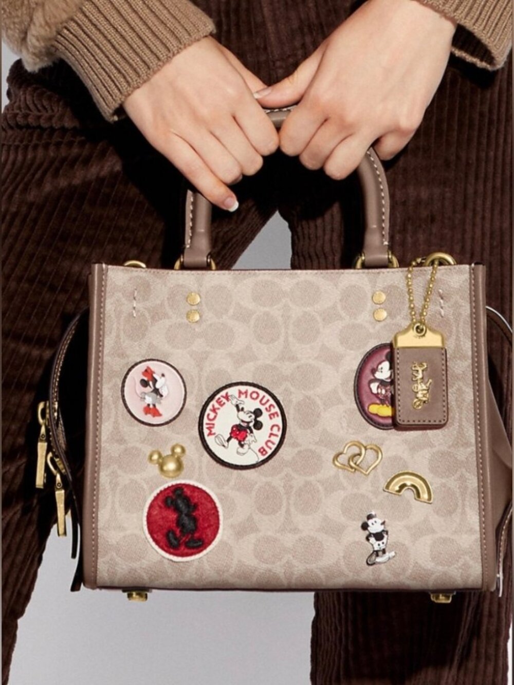 COACH C6105 Disney X Coach Rogue 25 In Signature Canvas With Patches NWT - Picture 10 of 14